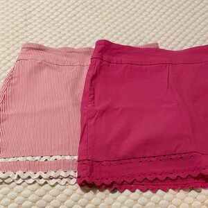 crown & ivy Pink and Red Skirt Set
